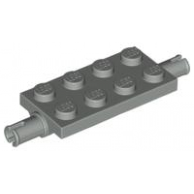 light gray plate modified 2 x 4 with pins and thin angled supports