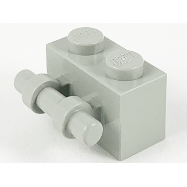 light gray brick modified 1 x 2 with bar handle on side