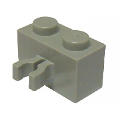 light gray brick modified 1 x 2 with split u clip thick vertical grip