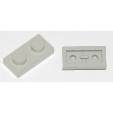 light gray plate 1 x 2 with flat bottom pin