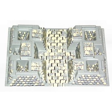 baseplate raised 32 x 48 x 6 with 4 corner pits with tan and gray rock pattern