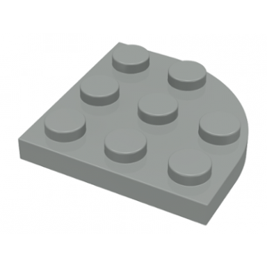 light gray plate round corner 3 x 3