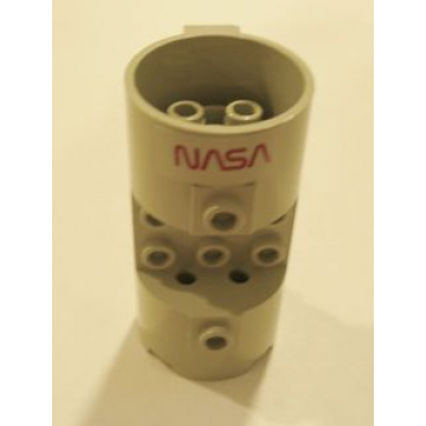 light gray cylinder 3 x 6 x 2 2 3 horizontal with nasa logo pattern sticker - set 7470