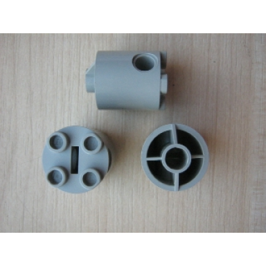 light gray brick round 2 x 2 x 2 robot body - without bottom axle holder