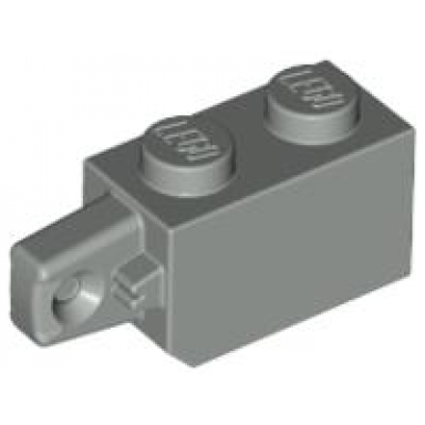 light gray hinge brick 1 x 2 locking with 1 finger vertical end