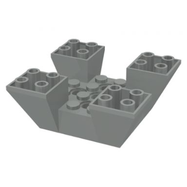 light gray slope inverted 65 6 x 6 x 2 quad with cutouts