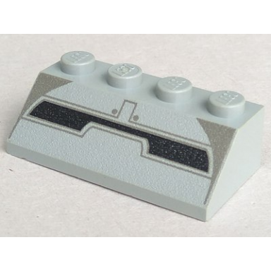 light gray slope 45 2 x 4 with dark gray and black lines pattern