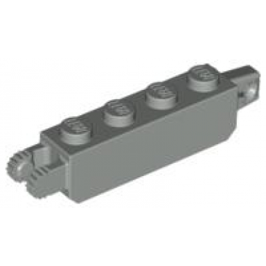 light gray hinge brick 1 x 4 locking with 1 finger vertical end and 2 fingers vertical end