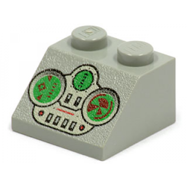light gray slope 45 2 x 2 with green and light gray controls pattern