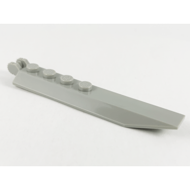 light gray hinge plate 1 x 8 with angled side extensions 9 teeth and rounded plate underside