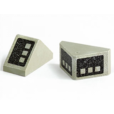 light gray slope 45 2 x 1 double with double 3 button black pattern