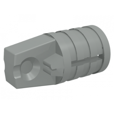 light gray hinge cylinder 1 x 2 locking with 1 finger and axle hole on ends with slots