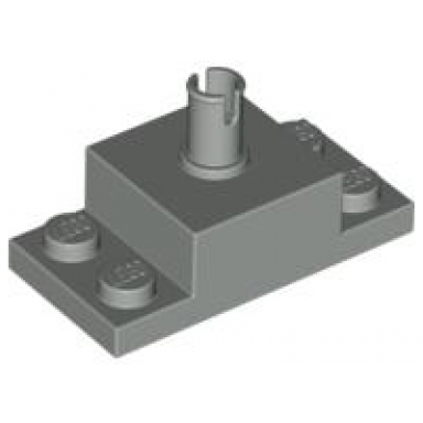 light gray brick modified 2 x 4 with pin on top and side cutouts
