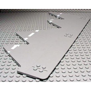light gray baseplate road 32 x 14 jagged edge with dividing line pattern