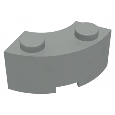 light gray brick round corner 2 x 2 macaroni with stud notch