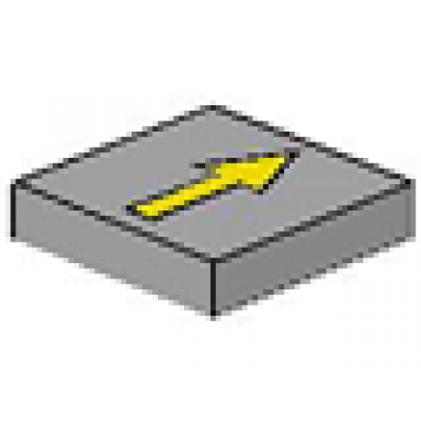 light gray tile 2 x 2 with arrow thin yellow with black border pattern