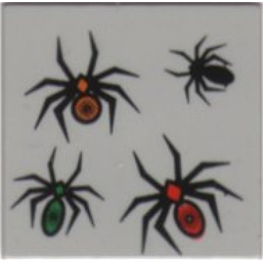 light gray tile 2 x 2 with 4 spiders pattern