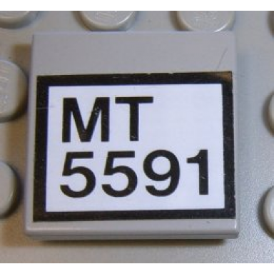 light gray tile 2 x 2 with mt 5591 pattern sticker - set 5591