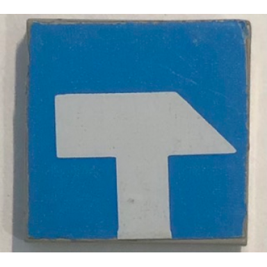 light gray tile 2 x 2 with white tool sledgehammer on blue background pattern sticker - set 6378