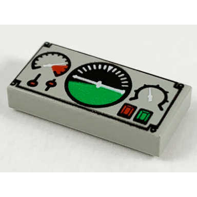 tile 1 x 2 with black and green artificial horizon gauges and buttons pattern