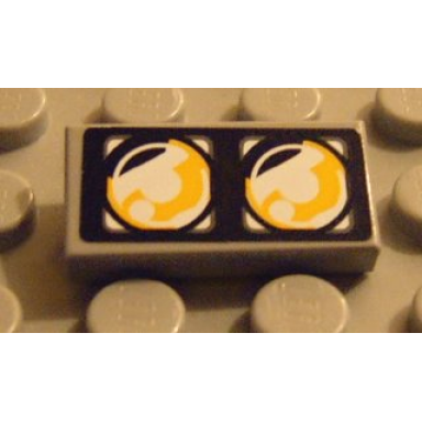 light gray tile 1 x 2 with headlights dual pattern sticker - set 8232