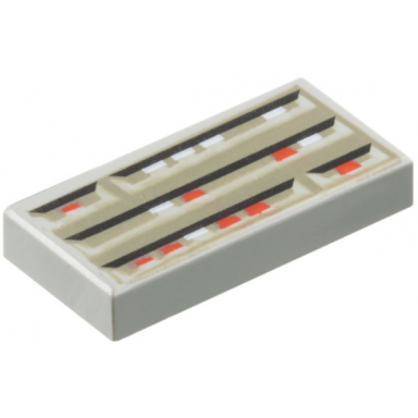 light gray tile 1 x 2 with sw computer pattern