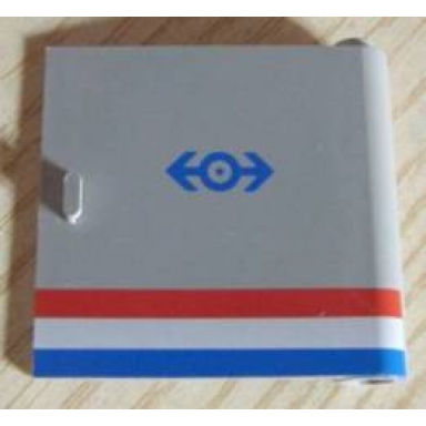 light gray door 1 x 5 x 4 right with red white blue stripe and train logo pattern