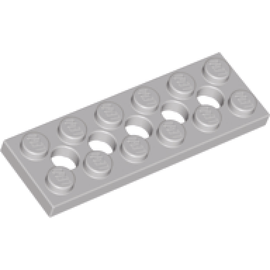 light gray technic plate 2 x 6 with 5 holes