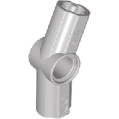 light gray technic axle and pin connector angled 3 - 157.5 degrees