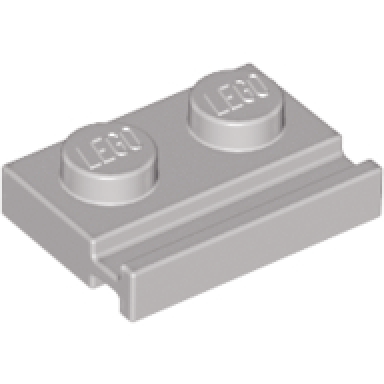 light gray plate modified 1 x 2 with door rail