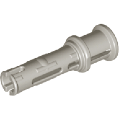 light gray technic pin 3l with friction ridges and stop bush