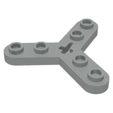 light gray technic plate rotor 3 blade with smooth ends and 6 studs propeller