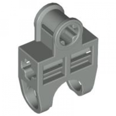 light gray technic axle connector 2 x 3 with ball joint socket - open sides angled forks with closed axle holes