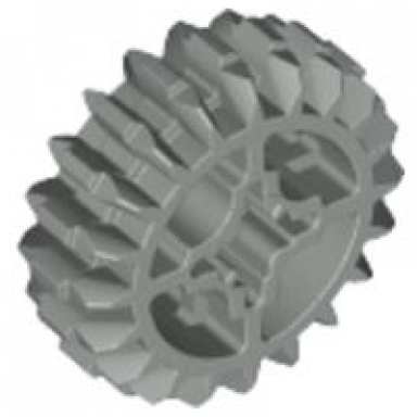light gray technic gear 20 tooth double bevel