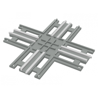 light gray train track 12v crossing