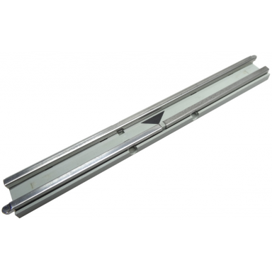 light gray train track 12v conducting rail straight for 12v signal with rail interruption in the middle black arrow pattern