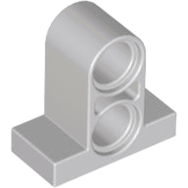 light gray technic pin connector plate 1 x 2 x 1 2 3 with 2 holes on top