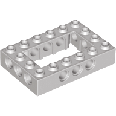 light gray technic brick 4 x 6 open center