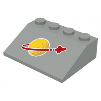 light gray slope 33 3 x 4 with classic space logo pattern