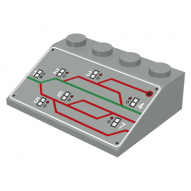 light gray slope 33 3 x 4 with train railyard switching pattern