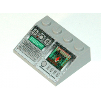 light gray slope 33 3 x 4 with surveillance computer panel pattern