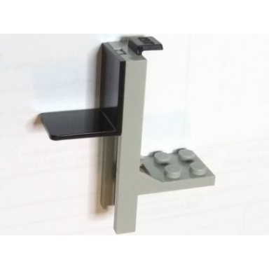 light gray vehicle forklift 2 x 2 plate with black fork