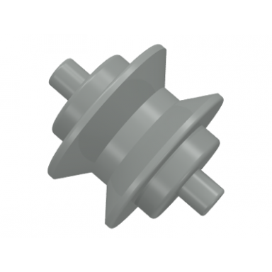 light gray wheel center small with stub axles pulley wheel