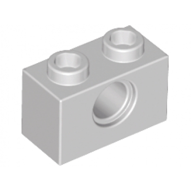 light gray technic brick 1 x 2 with hole