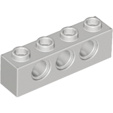 light gray technic brick 1 x 4 with holes
