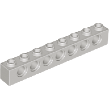 light gray technic brick 1 x 8 with holes