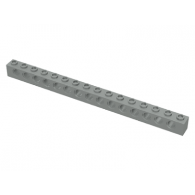 light gray technic brick 1 x 16 with holes