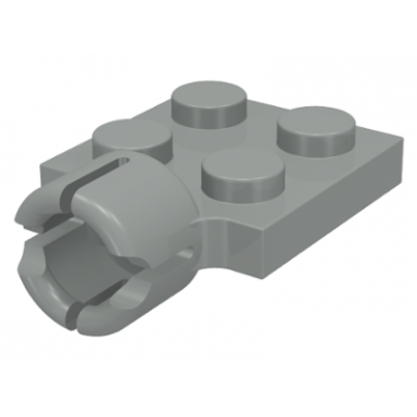 light gray plate modified 2 x 2 with tow ball socket short 4 slots