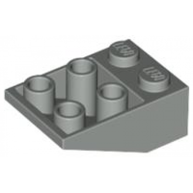 light gray slope inverted 33 3 x 2 with flat bottom pin without connections between studs