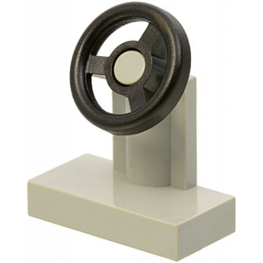 light gray vehicle steering stand 1 x 2 with black steering wheel